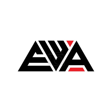 Illustration for EWA triangle letter logo design with triangle shape. EWA triangle logo design monogram. EWA triangle vector logo template with red color. EWA triangular logo Simple, Elegant, and Luxurious Logo. EWA - Royalty Free Image