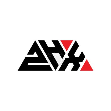 Téléchargez les illustrations : ZHX triangle lettre logo design avec forme de triangle. Monogramme de logo triangle ZHX. Modèle de logo vectoriel triangle ZHX avec couleur rouge. Logo triangulaire ZHX Logo simple, élégant et luxueux. ZHX - en licence libre de droit