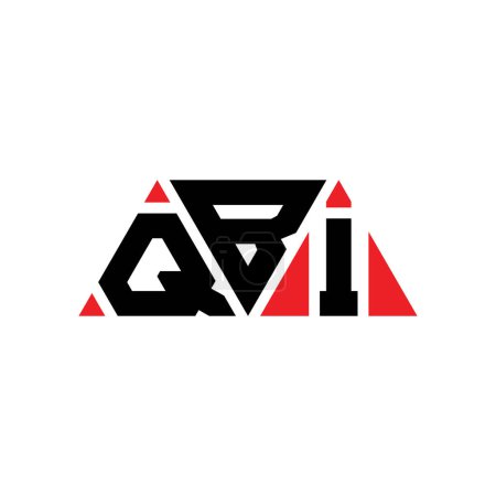 Ilustración de Diseño del logotipo de la letra del triángulo QBI con forma de triángulo. Diseño del logotipo del triángulo QBI monograma. Plantilla de logotipo de vector de triángulo QBI con color rojo. Logotipo triangular QBI Logotipo simple, elegante y lujoso. QBI - Imagen libre de derechos