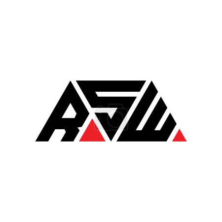 Ilustración de Diseño de logotipo de letra de triángulo RSW con forma de triángulo. Monograma de diseño del logotipo del triángulo RSW. Plantilla de logotipo de vector de triángulo RSW con color rojo. Logotipo triangular RSW Logotipo simple, elegante y lujoso. RSW - Imagen libre de derechos