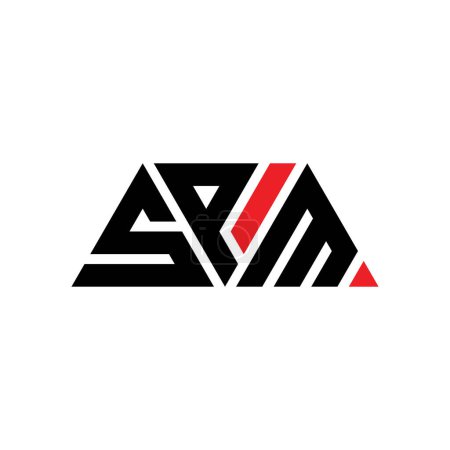 Ilustración de Diseño de logotipo de letra de triángulo SPM con forma de triángulo. Diseño del logotipo del triángulo SPM monograma. Plantilla de logotipo de vector de triángulo SPM con color rojo. Logotipo triangular SPM Logotipo simple, elegante y lujoso. RRP - Imagen libre de derechos