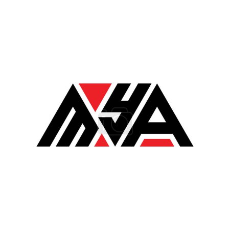 Téléchargez les illustrations : MYA triangle lettre logo design avec forme de triangle. MYA triangle logo design monogramme. Modèle de logo vectoriel triangle MYA avec couleur rouge. Logo triangulaire MYA Logo simple, élégant et luxueux. MYA - en licence libre de droit