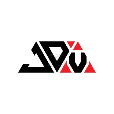 Illustration for JDV triangle letter logo design with triangle shape. JDV triangle logo design monogram. JDV triangle vector logo template with red color. JDV triangular logo Simple, Elegant, and Luxurious Logo. JDV - Royalty Free Image