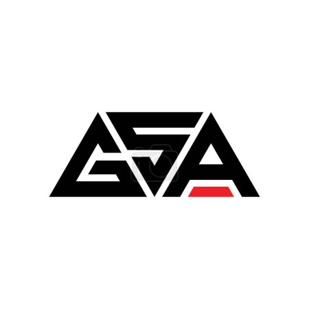 Téléchargez les illustrations : GSA triangle lettre logo design avec forme de triangle. Monogramme de conception de logo de triangle GSA. Modèle de logo vectoriel triangle GSA avec couleur rouge. Logo triangulaire GSA Logo simple, élégant et luxueux. GSA - en licence libre de droit