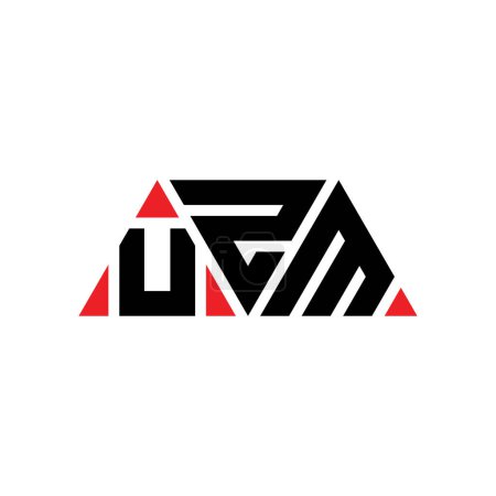 Illustration for UZM triangle letter logo design with triangle shape. UZM triangle logo design monogram. UZM triangle vector logo template with red color. UZM triangular logo Simple, Elegant, and Luxurious Logo. UZM - Royalty Free Image