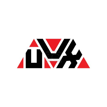 Ilustración de Diseño del logotipo de la letra del triángulo UUX con forma de triángulo. Monograma de diseño del logotipo del triángulo UUX. Plantilla de logotipo de vector de triángulo UUX con color rojo. Logotipo triangular UUX Logotipo simple, elegante y lujoso. UUX - Imagen libre de derechos