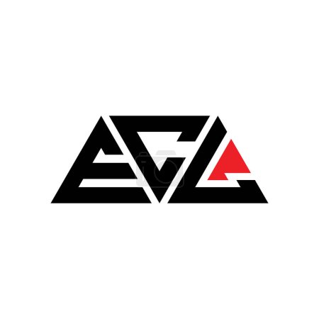Ilustración de Diseño del logotipo de la letra del triángulo ECL con forma de triángulo. Diseño del logotipo del triángulo ECL monograma. Plantilla de logotipo de vector triangular ECL con color rojo. Logotipo triangular ECL Logotipo simple, elegante y lujoso. ECL - Imagen libre de derechos