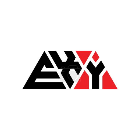 Illustration for EXY triangle letter logo design with triangle shape. EXY triangle logo design monogram. EXY triangle vector logo template with red color. EXY triangular logo Simple, Elegant, and Luxurious Logo. EXY - Royalty Free Image
