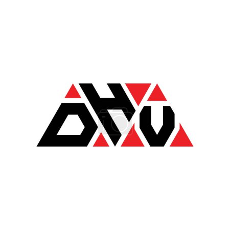 Ilustración de Diseño del logotipo de la letra del triángulo DHV con forma de triángulo. Diseño del logotipo del triángulo DHV monograma. Plantilla de logotipo de vector de triángulo DHV con color rojo. Logotipo triangular DHV Logotipo simple, elegante y lujoso. DHV - Imagen libre de derechos