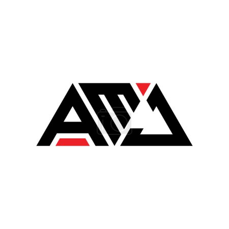 Illustration for AMJ triangle letter logo design with triangle shape. AMJ triangle logo design monogram. AMJ triangle vector logo template with red color. AMJ triangular logo Simple, Elegant, and Luxurious Logo. AMJ - Royalty Free Image