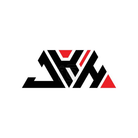 Ilustración de Diseño del logotipo de la letra del triángulo JKH con forma de triángulo. Monograma de diseño del logotipo del triángulo JKH. Plantilla de logotipo de vector de triángulo JKH con color rojo. Logotipo triangular JKH Logotipo simple, elegante y lujoso. JKH - Imagen libre de derechos