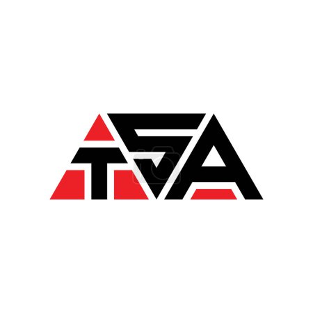 Illustration for TSA triangle letter logo design with triangle shape. TSA triangle logo design monogram. TSA triangle vector logo template with red color. TSA triangular logo Simple, Elegant, and Luxurious Logo. TSA - Royalty Free Image