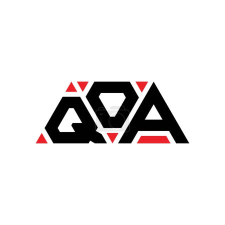 Illustration for QOA triangle letter logo design with triangle shape. QOA triangle logo design monogram. QOA triangle vector logo template with red color. QOA triangular logo Simple, Elegant, and Luxurious Logo. QOA - Royalty Free Image