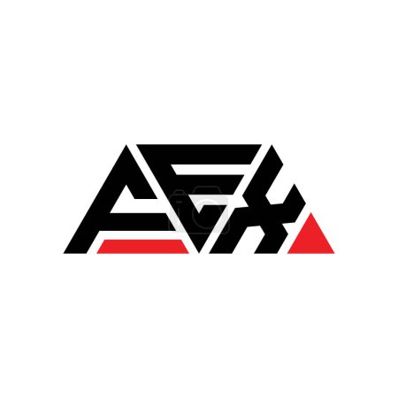 Ilustración de Diseño del logotipo de la letra del triángulo FEX con forma de triángulo. Monograma de diseño del logotipo del triángulo FEX. Plantilla de logotipo de vector de triángulo FEX con color rojo. Logotipo triangular FEX Logotipo simple, elegante y lujoso. FEX - Imagen libre de derechos