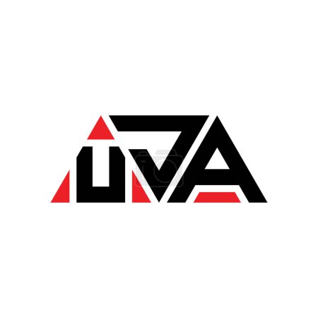Ilustración de Diseño del logotipo de la letra del triángulo UJA con forma de triángulo. Monograma de diseño del logotipo del triángulo UJA. Plantilla de logotipo de vector de triángulo UJA con color rojo. Logotipo triangular UJA Logotipo simple, elegante y lujoso. UJA - Imagen libre de derechos