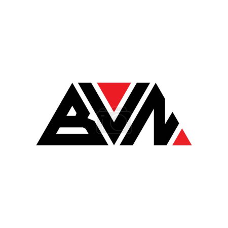 Téléchargez les illustrations : BVN triangle lettre logo design avec forme de triangle. BVN logo triangle design monogramme. Modèle de logo vectoriel triangle BVN avec couleur rouge. Logo triangulaire BVN Logo simple, élégant et luxueux. BVN - en licence libre de droit