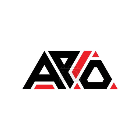 Ilustración de Diseño de logotipo de letra triángulo APO con forma de triángulo. Diseño del logotipo del triángulo APO monograma. Plantilla de logotipo de vector triangular APO con color rojo. Logo triangular APO Logotipo simple, elegante y lujoso. APO - Imagen libre de derechos