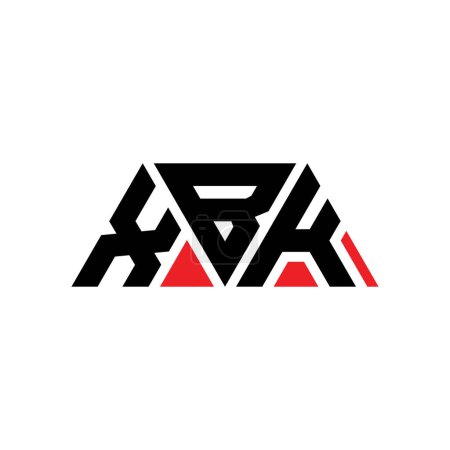 Ilustración de Diseño del logotipo de letra triangular XBK con forma de triángulo. Monograma de diseño del logotipo del triángulo XBK. Plantilla de logotipo de vector triangular XBK con color rojo. Logo triangular XBK Logotipo simple, elegante y lujoso. XBK - Imagen libre de derechos