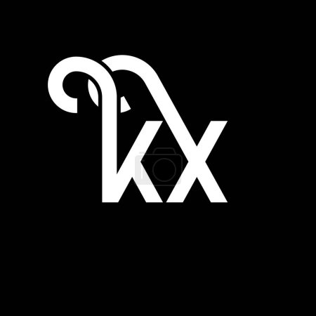 Ilustración de Diseño del logotipo de la letra KX sobre fondo negro. KX iniciales creativas letra logo concepto. Diseño de letras kx. Diseño de letra blanca KX sobre fondo negro. K X, k x logo - Imagen libre de derechos