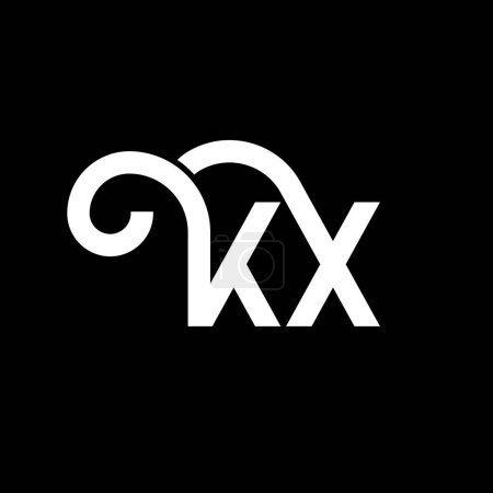 Photo for KX letter logo design on black background. KX creative initials letter logo concept. kx letter design. KX white letter design on black background. K X, k x logo - Royalty Free Image