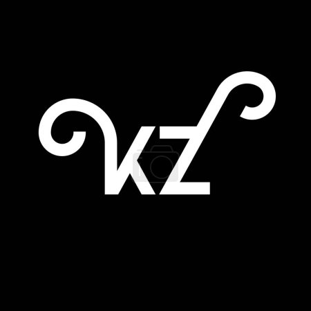 Téléchargez les illustrations : Lettre KZ Logo Design. Lettres initiales icône du logo KZ. Modèle de conception de logo minime KZ lettre abstraite. K Z vecteur de conception de lettre avec des couleurs noires. logo kz - en licence libre de droit