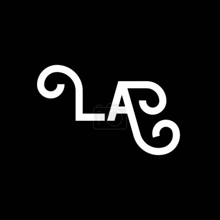 Ilustración de Diseño de Logo de LA Letter. Letras iniciales icono del logo de LA. Carta abstracta LA plantilla de diseño de logotipo minimalista. L Un vector de diseño de letras con colores negros. logo de la - Imagen libre de derechos
