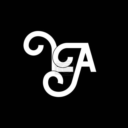 Illustration for LA Letter Logo Design. Initial letters LA logo icon. Abstract letter LA minimal logo design template. L A letter design vector with black colors. la logo - Royalty Free Image