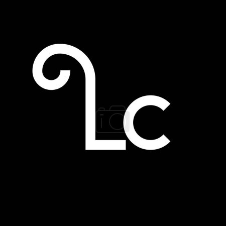 Illustration for LC Letter Logo Design. Initial letters LC logo icon. Abstract letter LC minimal logo design template. L C letter design vector with black colors. lc logo - Royalty Free Image