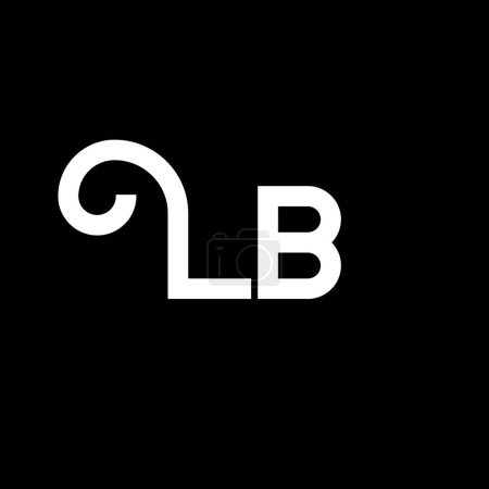 Illustration for LB Letter Logo Design. Initial letters LB logo icon. Abstract letter LB minimal logo design template. L B letter design vector with black colors. lb logo - Royalty Free Image