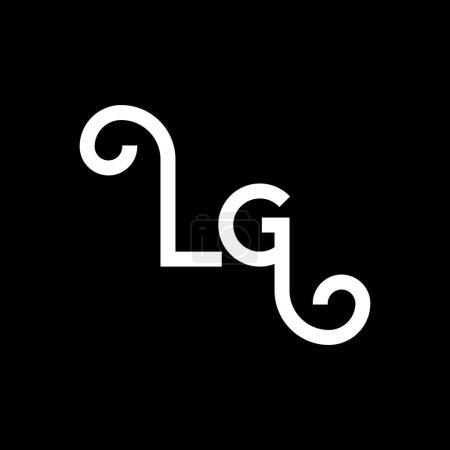 Téléchargez les illustrations : LG Lettre Logo Design. Lettres initiales icône logo LG. Lettre abstraite Modèle de conception de logo minimal LG. L G vecteur de conception de lettre avec des couleurs noires. Logo lg - en licence libre de droit