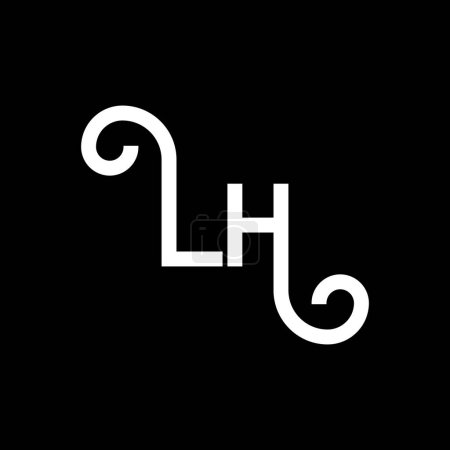 Illustration for LH Letter Logo Design. Initial letters LH logo icon. Abstract letter LH minimal logo design template. L H letter design vector with black colors. lh logo - Royalty Free Image