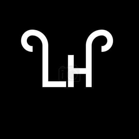 Ilustración de Diseño del logotipo de la letra LH. Letras iniciales icono del logotipo de LH. Plantilla de diseño de logotipo minimalista LH de letra abstracta. L H vector de diseño de letras con colores negros. Logotipo - Imagen libre de derechos