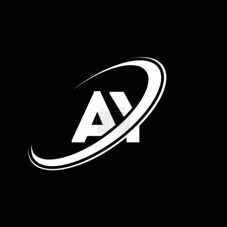 Ilustración de AY un diseño del logotipo de la letra Y. Letra inicial AY círculo vinculado en mayúsculas logotipo del monograma rojo y azul. Logo AY, un diseño Y. ay, a y - Imagen libre de derechos