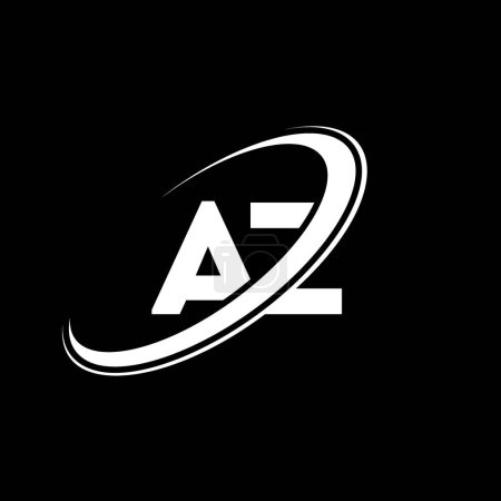 Illustration for AZ A Z letter logo design. Initial letter AZ linked circle uppercase monogram logo red and blue. AZ logo, A Z design. az, a z - Royalty Free Image