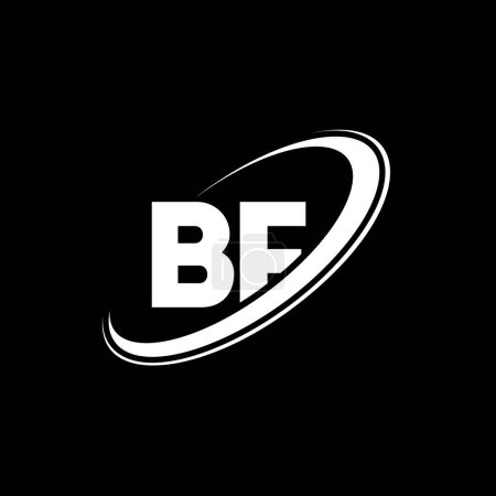 Illustration for BF B F letter logo design. Initial letter BF linked circle uppercase monogram logo red and blue. BF logo, B F design. bf, b f - Royalty Free Image