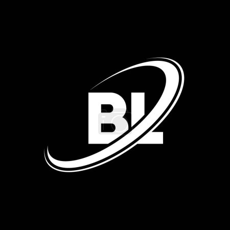 Téléchargez les illustrations : BL B L lettre logo design. Lettre initiale BL cercle lié en majuscule logo monogramme rouge et bleu. Logo BL, design B L. bl, b l - en licence libre de droit