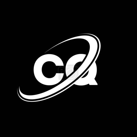 Ilustración de Diseño del logotipo de la letra C Q de CQ. Letra inicial CQ círculo vinculado en mayúsculas logotipo monograma rojo y azul. Logo de CQ, diseño de C Q. cq, c q, C & Q - Imagen libre de derechos