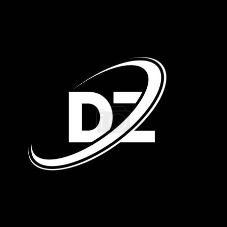 Ilustración de Diseño del logotipo de la letra DZ D Z. Letra inicial DZ círculo vinculado en mayúsculas logotipo monograma rojo y azul. Logotipo DZ, diseño D Z. dz, d z - Imagen libre de derechos