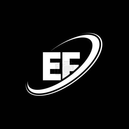 Ilustración de Diseño del logotipo de la letra EF E F. Letra inicial EF círculo vinculado en mayúsculas logotipo del monograma rojo y azul. Logo EF, diseño E F. ef, e f - Imagen libre de derechos