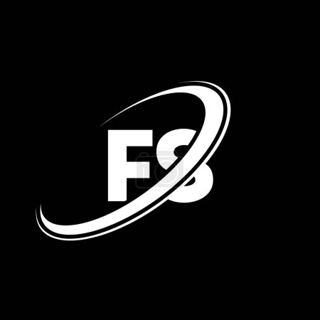 Illustration for FS F S letter logo design. Initial letter FS linked circle uppercase monogram logo red and blue. FS logo, F S design. fs, f s - Royalty Free Image