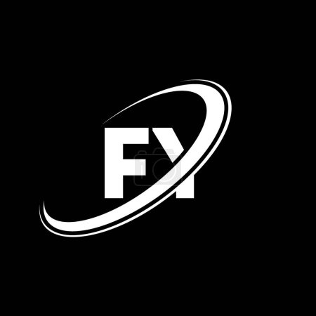 Ilustración de Diseño del logotipo de la letra FY F Y. Letra inicial FY círculo vinculado en mayúsculas logotipo del monograma rojo y azul. Logo FY, diseño F Y. Fil, f y - Imagen libre de derechos