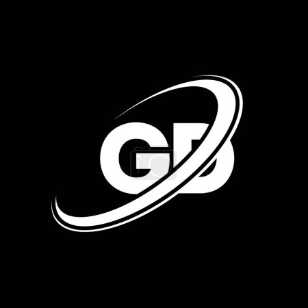 Illustration for GD G D letter logo design. Initial letter GD linked circle uppercase monogram logo red and blue. GD logo, G D design. gd, g d - Royalty Free Image