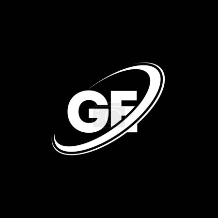 Ilustración de Diseño del logotipo de la letra GE G E. Letra inicial GE círculo vinculado en mayúsculas logotipo monograma rojo y azul. Logo GE, diseño G E. Je, g e - Imagen libre de derechos