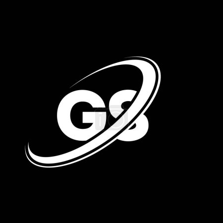 Illustration for GS G S letter logo design. Initial letter GS linked circle uppercase monogram logo red and blue. GS logo, G S design. gs, g s - Royalty Free Image