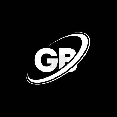 Illustration for GB G B letter logo design. Initial letter GB linked circle uppercase monogram logo red and blue. GB logo, G B design. gb, g b - Royalty Free Image