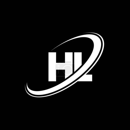 Téléchargez les illustrations : HL H L lettre logo design. Lettre initiale HL cercle lié en majuscule logo monogramme rouge et bleu. Logo HL, design H L. hl, h l - en licence libre de droit