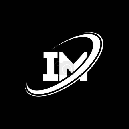 Illustration for IM I M letter logo design. Initial letter IM linked circle uppercase monogram logo red and blue. IM logo, I M design. im, i m - Royalty Free Image