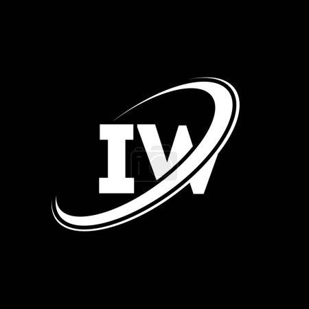 Illustration for IW I W letter logo design. Initial letter IW linked circle uppercase monogram logo red and blue. IW logo, I W design. iw, i w - Royalty Free Image