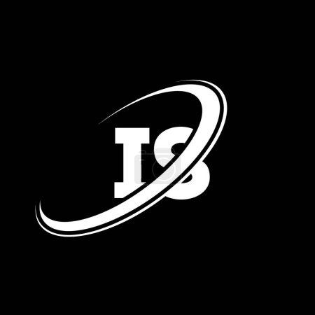 Ilustración de IS I S diseño del logotipo de la letra. Letra inicial IS círculo vinculado mayúscula monograma logo blanco letra. Logo IS, diseño I S. es, i s - Imagen libre de derechos
