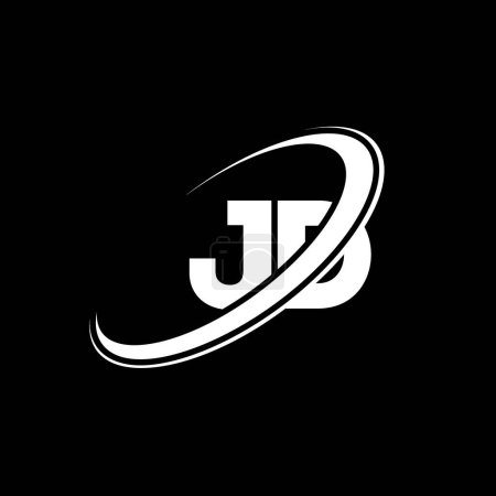 Illustration for JD J D letter logo design. Initial letter JD linked circle uppercase monogram logo red and blue. JD logo, J D design. jd, j d - Royalty Free Image